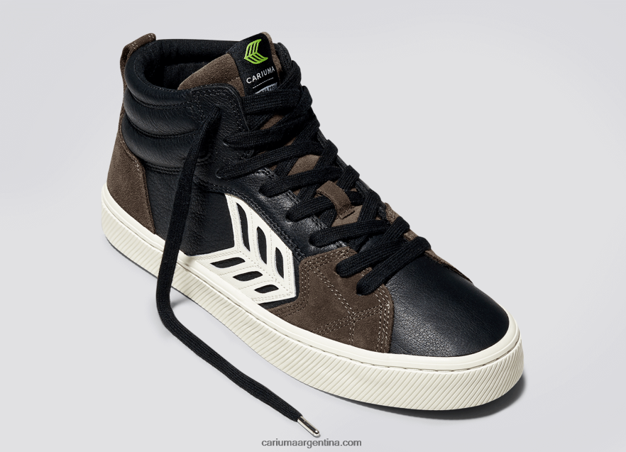 Cariuma D6DR8X147hombres cuero premium negro/marfil