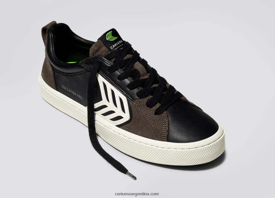 Cariuma D6DR8X141hombres cuero premium negro/marfil