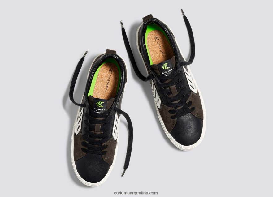 Cariuma D6DR8X141hombres cuero premium negro/marfil
