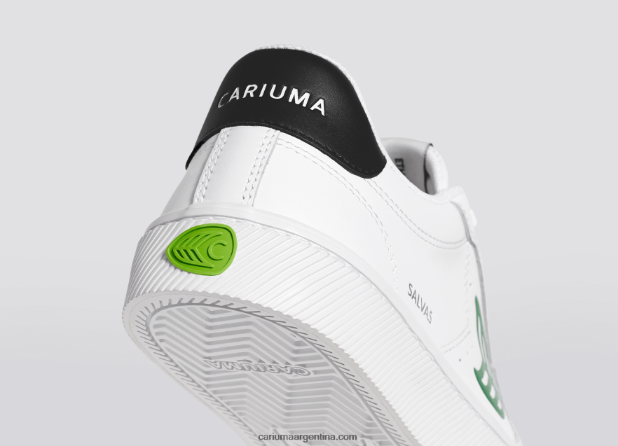 Cariuma D6DR8X101hombres cuero lwg blanco/verde