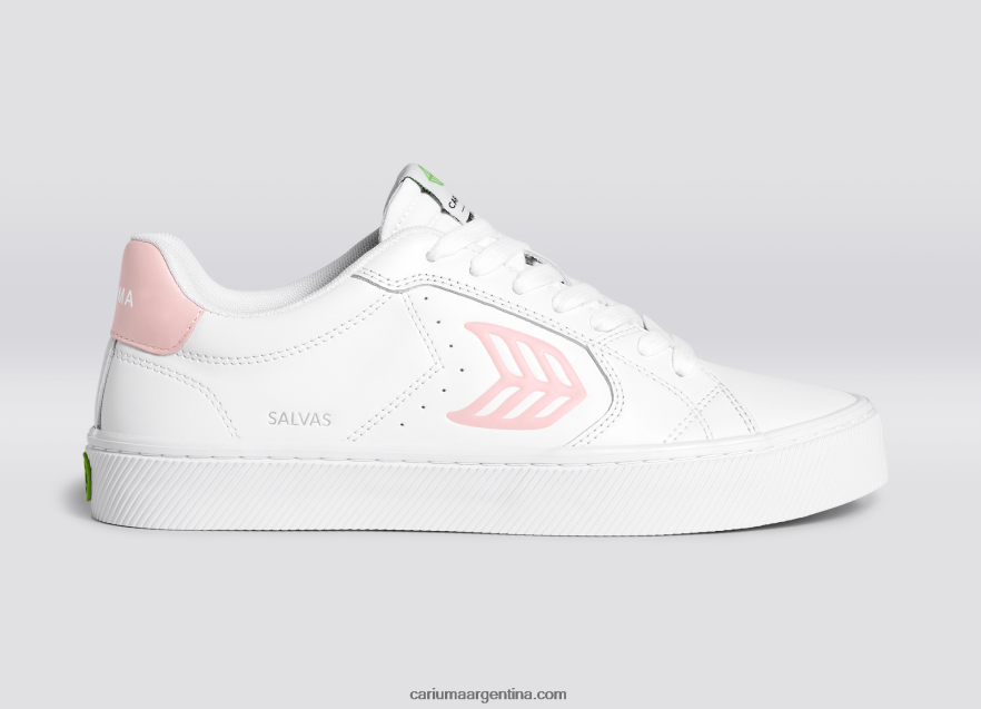 Cariuma D6DR8X103hombres cuero lwg blanco/rosa