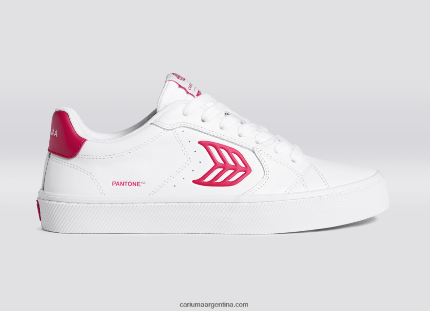 Cariuma D6DR8X77hombres pantone viva magenta cuero blanco
