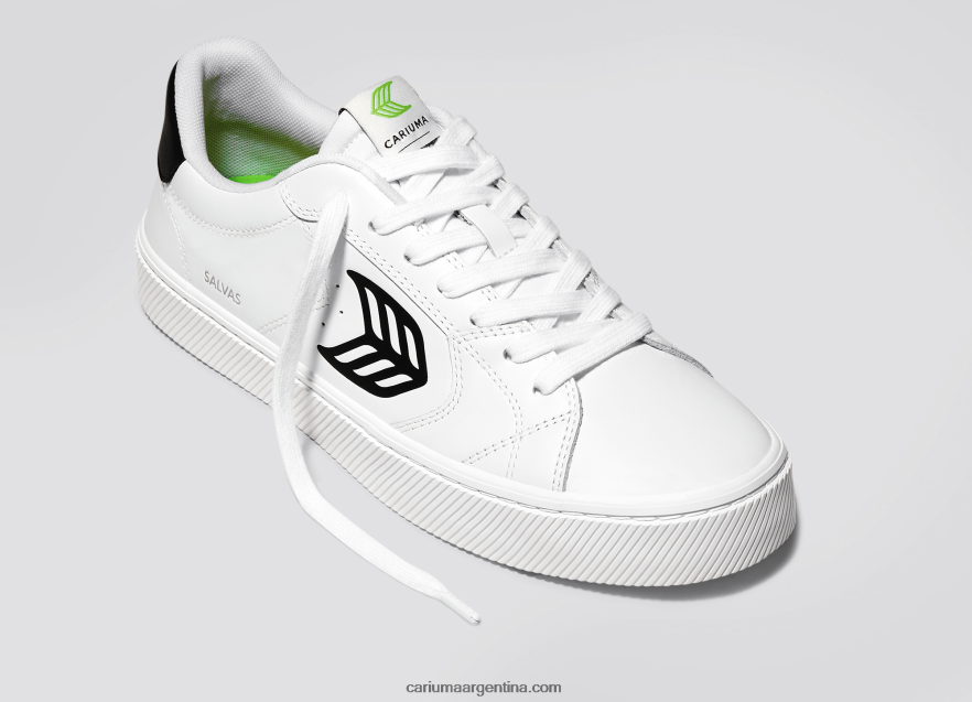 Cariuma D6DR8X97hombres cuero lwg blanco/negro