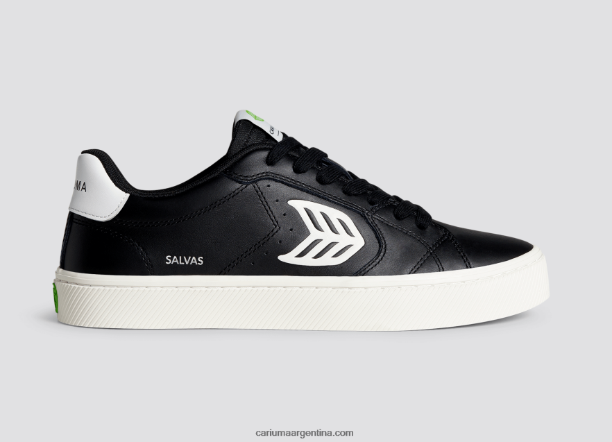 Cariuma D6DR8X98hombres cuero lwg negro/blanco roto