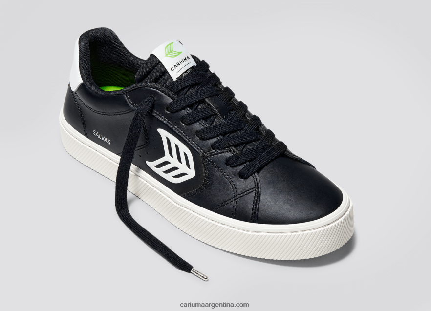Cariuma D6DR8X98hombres cuero lwg negro/blanco roto
