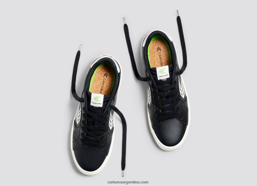 Cariuma D6DR8X98hombres cuero lwg negro/blanco roto