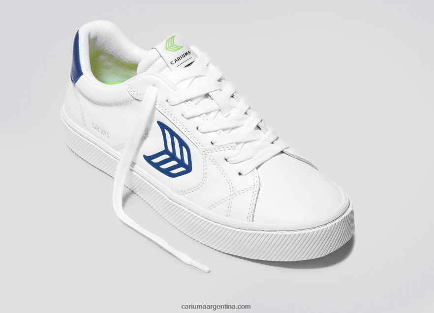 Cariuma D6DR8X99hombres cuero lwg blanco/azul