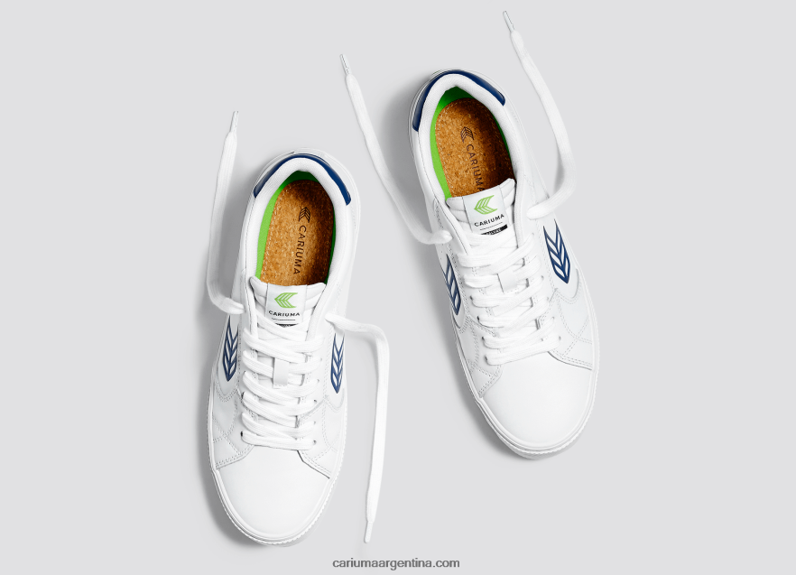 Cariuma D6DR8X99hombres cuero lwg blanco/azul