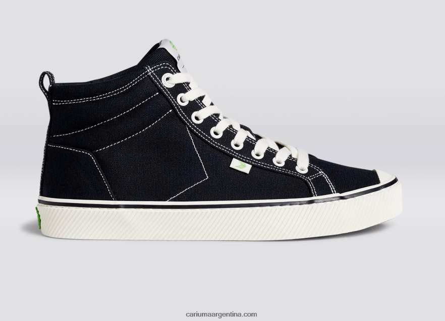 Cariuma D6DR8X273mujer Lona negra con rayas en contraste