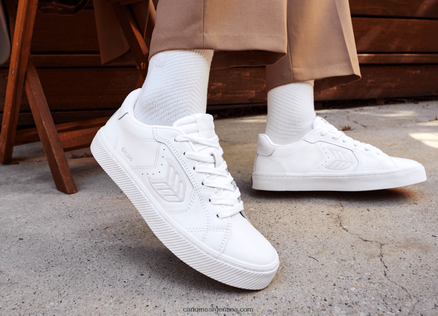 Cariuma D6DR8X317mujer cuero lwg blanco/leopardo