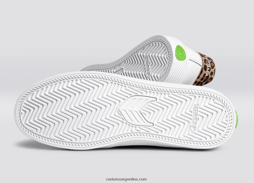 Cariuma D6DR8X317mujer cuero lwg blanco/leopardo