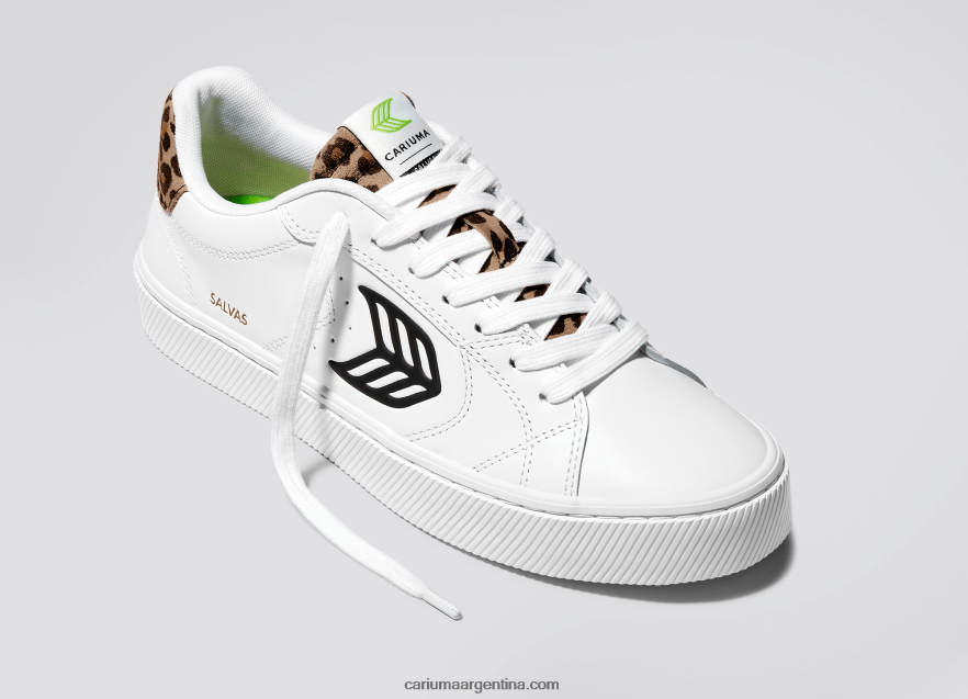Cariuma D6DR8X317mujer cuero lwg blanco/leopardo