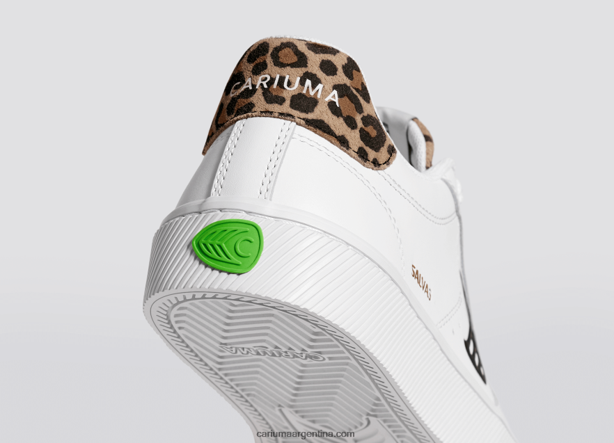 Cariuma D6DR8X317mujer cuero lwg blanco/leopardo