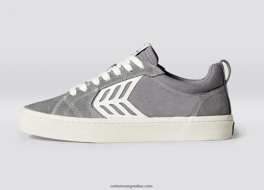 Cariuma D6DR8X368mujer pie izquierdo(zapato sencillo)-gris contraste/marfil