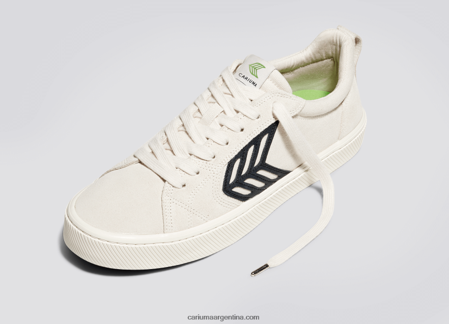 Cariuma D6DR8X372mujer pie izquierdo (zapato único)-blanco roto vintage/negro